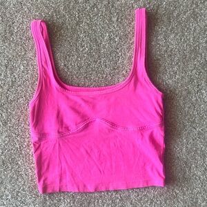 PINK Victoria's Secret Fitted Crop Tank Top Sleeveless Hot Pink